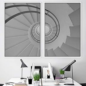 signwin 2 Piece Framed Canvas Wall Art Stairs...