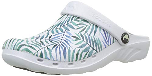 Suecos Oden Tropical, Zuecos de Trabajo para Mujer, Multicolor (Estampado 29), 40...