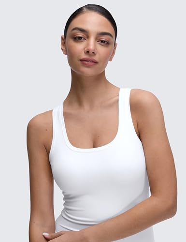 Image of CRZ YOGA Softembrace Scoop Neck Tank Top | Workout, Ultra Soft, Tight Fit, Waist Length, Double Lined, Sleeveless Shirts for Women