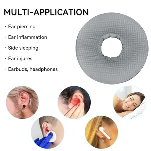 Coussin de perçage d'oreille en coton gris de qualité supérieure - 5