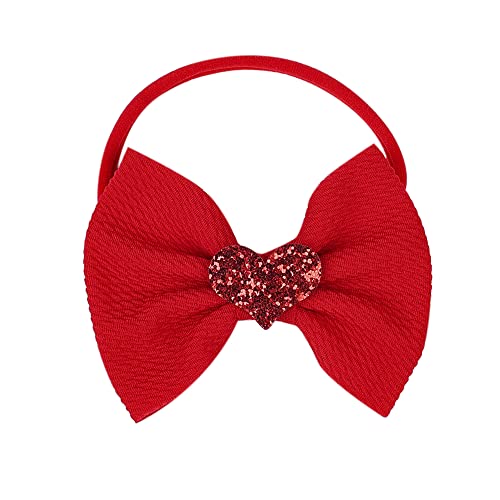 Red Headband Bow Baby Girls Band Bowknot rose Heart-shaped headband <131> (A)3