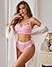 Avidlove Sexy Lingerie Set for Women Lace Bra and Panty Sets 2 Piece Outfit Underwear Pink