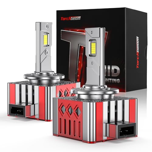 Image of Torchbeam D1S HID Bulbs, 6000K White 1:1 Same Size 10X Brighter 66144 66140 85140 85415 Replace D1s HID Xenon Bulbs, Pack of 2