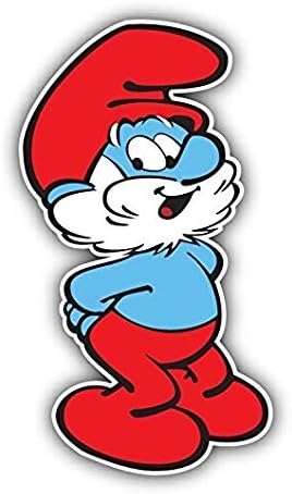 The Smurfs Papa Cartoon - Sticker Graphic - Auto, Wall, Laptop, Cell, Truck Sticker for Windows, Cars, Trucks