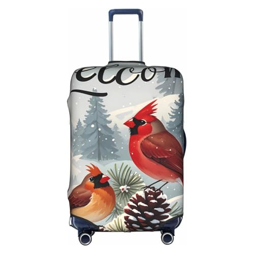 Travel Luggage Cover Welcome Christmas Bird Fashion Washable Baggage Suitcase Protector Fit For Luggage X-Large