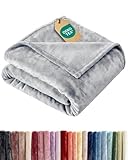 Ultra Soft Fleece Blanket Queen Size - Flannel Fleece Luxury Queen Blanket - Lightweight for Couch Bed Chair - Thick, Warm and Breathable - All Season Cozy Fuzzy, Anti-Static Microplush Bedding, Grey