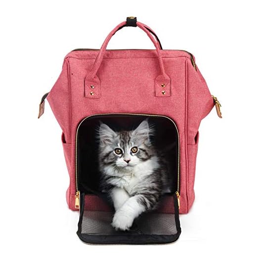 HAPPY HACHI Zaino per Cane Piccolo Trasporto Porta Cane Pieghevole Traspirante Borsa Trasportino per Gatti Cani per Passeggiate(43x30x20 cm,Rosa)