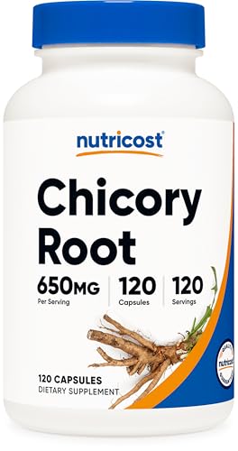 Nutricost Chicory Root 650mg Per Capsule - 120 Plant-Based Capsules, Non-GMO, Gluten Free