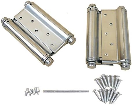 A Pair 5" Adjustable Double Action Spring Hinge Saloon Cafe Swing Door with Screws