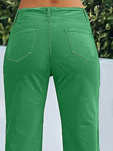 Flamingals Women's Wide Leg Pants for Women Mid Waist Dress Flare Straight Leg Corduroy Pants Workout Jeans Trendy4