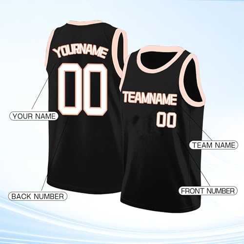Image of Custom Basketball Jersey for Men - Personalized Name & Number, Embroidered or Printed, Athletic Shirt for Kids, Boys & Youth