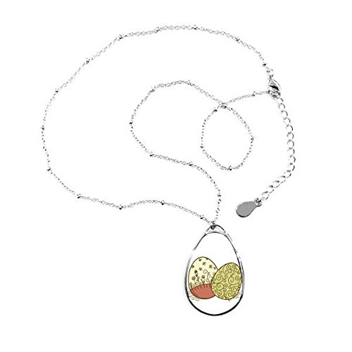 Pâques Religion Christianisme collier goutte motif œuf vert rouge mignon