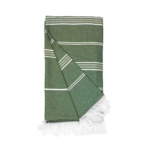 Recycelte Hammam-Handtuch, Spahandtuch, Saunatuch | 100 x 180 cm - Olijf Groen - The One Towelling