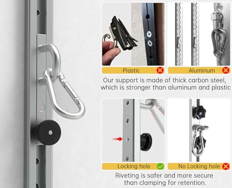 Adjustable Wall-Mounted Anchor Fitness System With Automatic Locking Function£¬ Resistance Band Wall Anchor Exercise Equipment for at Home Gym Fitness Workout,Black