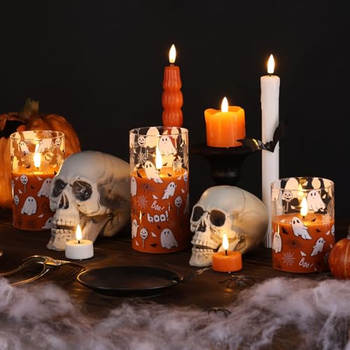 Halloween Flameless Pillar Candles with Remote Set of 3 - image 7