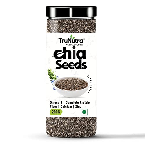 TruNutra Raw Chia Seeds for Weight Loss with Omega 3 , Zinc and Fiber, Calcium Rich Seed for Weight Lose management (200 g) TruNutra Raw Chia Seeds for Weight Loss with Omega 3 , Zinc and Fiber, Calcium Rich Seed for Weight Lose management (200 g)