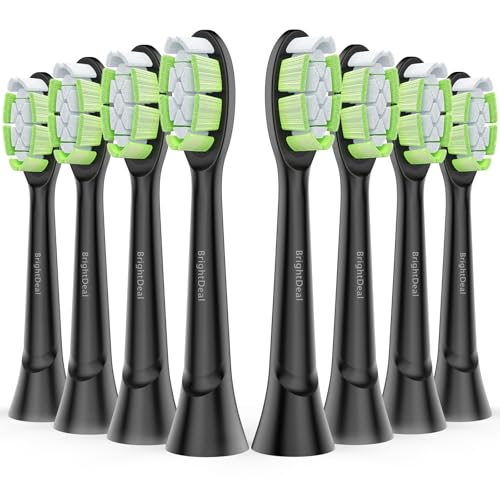 BrightDeal Replacement Heads for Philips Sonicare Diamondclean Sonic Toothbrush Heads Compatible with DiamondClean,FlexCare,C3 G3 W3 C1 C2 G2 Black 8 Pack