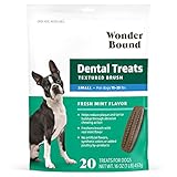 Wonder Bound Dog Dental Treats for Small Dogs (15-25 lbs), Fresh Mint Flavor, Made with Real Chicken, Nubbed Texture for Plaque & Tartar Control, Freshens Breath While Chewing, 20 Count