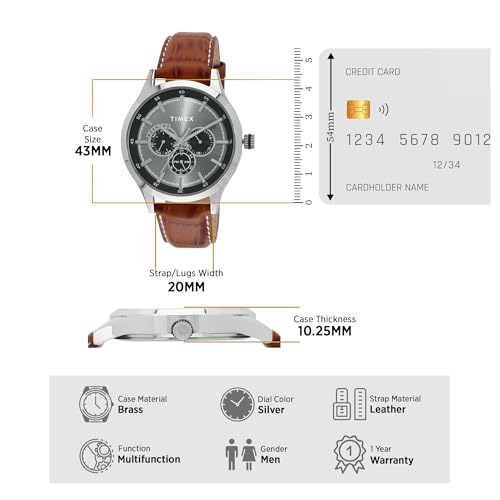 Image of TIMEX Analog Watch for Men with Round Dial & Water Resistant Man's Wrist Watches