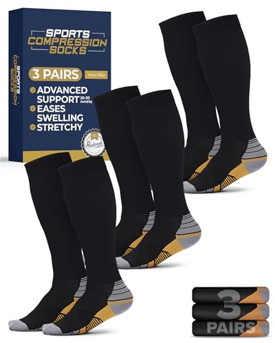 Pembrook 3 Pairs Compression Socks 20-30 mmHg - Travel Compression