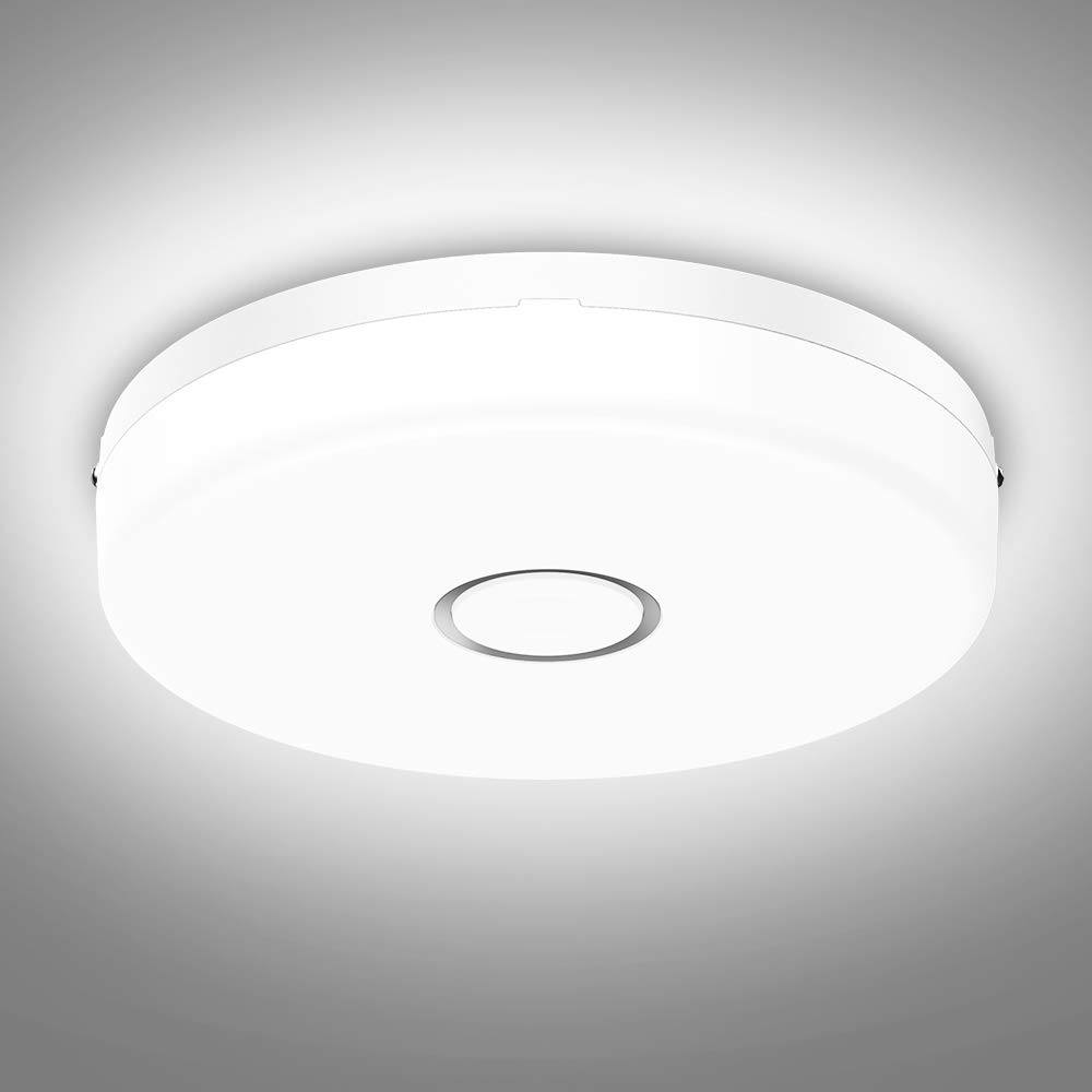 Onforu18W LED Ceiling Light Flush Mount, 9.45 Inch Led Light Fixtures Ceiling Mount, 5000K, 1600lm Round Ceiling Lamps for Bedroom, IP54 Waterproof Ceiling Light for Kitchen, Utility Room, Closet