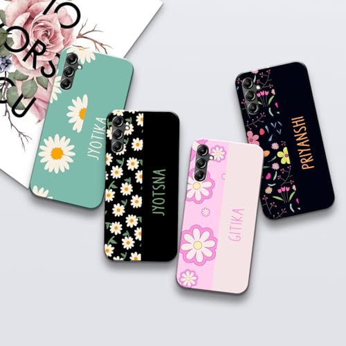 Image of COLORflow Back Cover Compatible with Samsung A14 5G / 4G | Floral Names Customized Back Cover Compatible with Samsung Galaxy A14 5G / 4G
