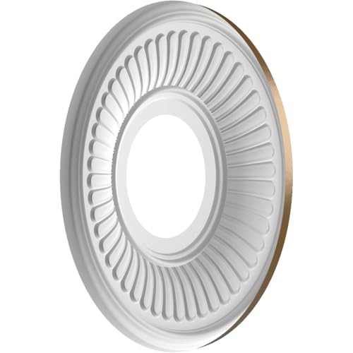 Image of Ekena Millwork CMP10BECCB Berkshire Thermoformed PVC Ceiling Medallion (Fits Canopies up to 4 1 /2 inch), 10 inchOD x 3 1 /2 inchID x 3 /4 inchP, Metallic Champagne Bronze