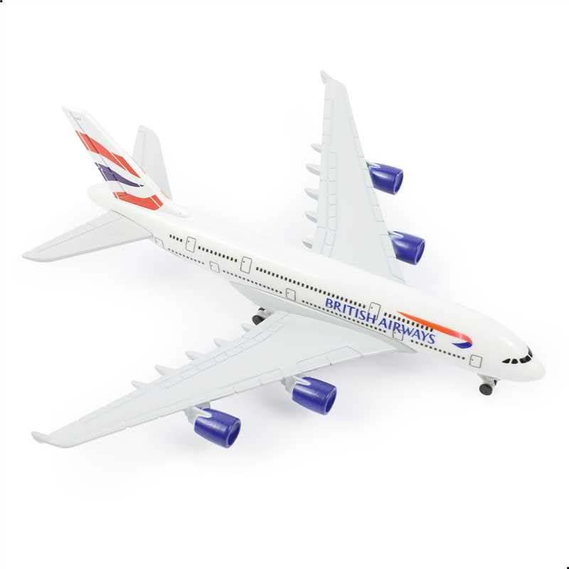 QIYUMOKE 1/400 British A380 Aircraft Model (6 Inch Long) for Airbus A380 Aircraft Model Kit with Prefabricated Aircraft Landing Gear and Display Stand, Can be an Aeroplane Gift for Adults
