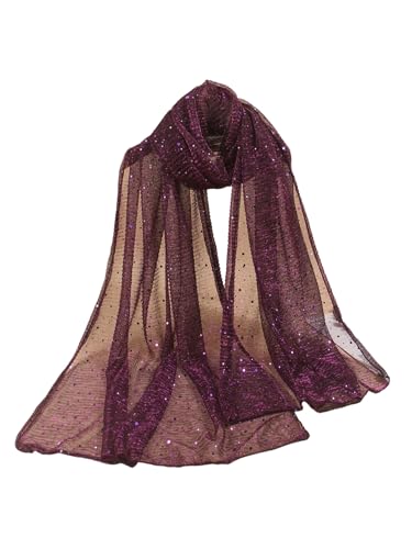 Image of Floerns Women's Sequin Bandana Square Scarf Silk Scarves Mesh Shawl and Wrap for Evening Dresses