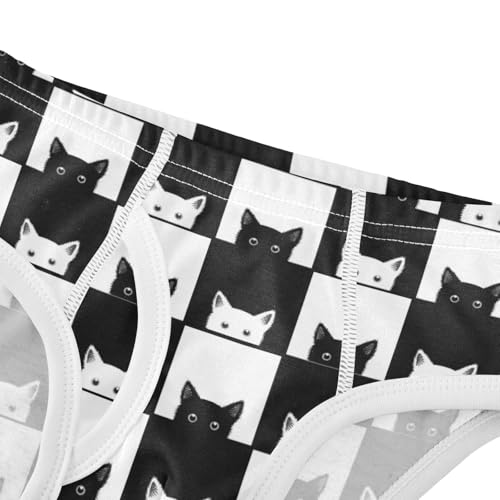 Boys' Exclusive Briefs Toddler Underwear 95% Combed Cotton Boxerbriefs 2T Cat Face Grid Pattern 724