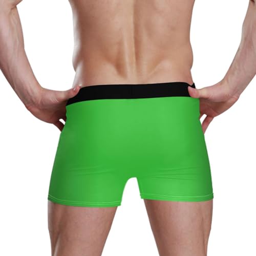 Men's Boxer Briefs Stretch Fit Underwear Lime Green Solid 252