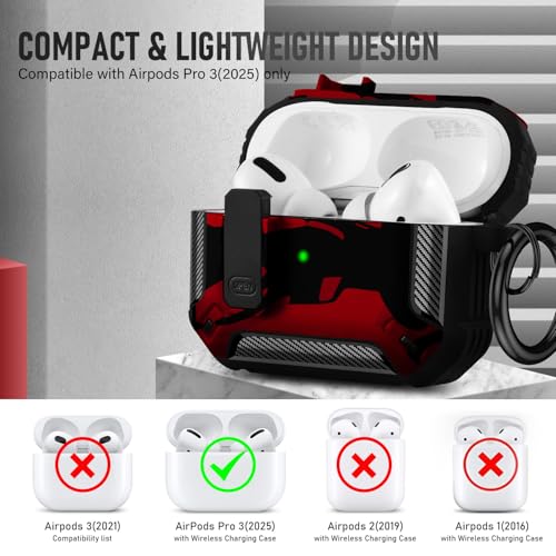 Image of Compatible with Airpods Pro 3 Case(2025),for Airpods Pro 3rd Generation Cases Cover with Keychain Cleaner Kit Soft Silicone Shockproof Cover for Women Men