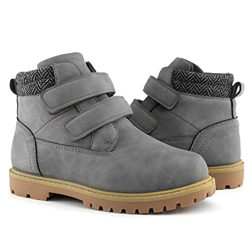 Tobfis Kids Waterproof Strap Work Boots (Toddler/Little Kid/Big Kid), Grey Pu, 11 M Us #TOP5