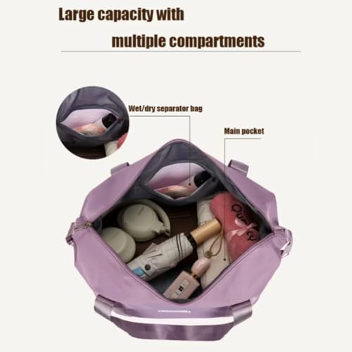 Kulken Travel Bag With Wheels, 2025 New Large Capacity Travel Bag - Universal Wheel Removable, 27L - 50L TravelBag (Gray)3