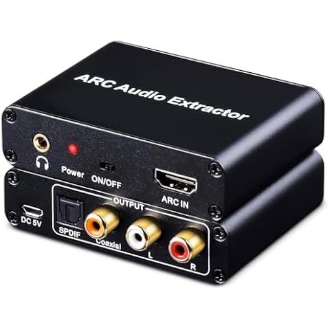AMANKA HDMI ARC Adapter 192KHz HDMI ARC Audio Extractor with Digital Optical TOSLINK SPDIF Coaxial, HDMI ARC to RCA Audio Converter Analog 3.5mm L/R Stereo, Audio Splitter for HDTV Soundbar Amplifier Cover