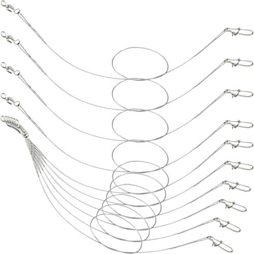 Zerodeko 24pcs Líderes de Pesca de Acero Inoxidable con Giratorios