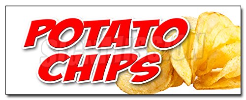 12" Potato Chips Decal Sticker Kettle bar b que Fresh Made Warm hot Crisps