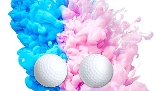 Official Sardonyx Reveal | Gender Reveal Golf Balls Exploding with Both Pink and Blue Vibrant Powder | Complete 4 Piece Set Includes Bonus Golf Tees, Team Pink (Girl) Team Blue (Boy)