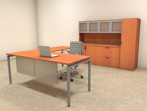 5pc L Shape Modern Contemporary Executive Office Desk Set OF-CON-L76