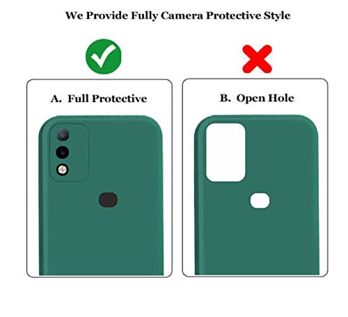 Image of A rtistque Liquid Silicone Back Cover Case for Infinix Hot 10 Play Matte Shockproof TPU Soft Flexible with Camera Protection - Green