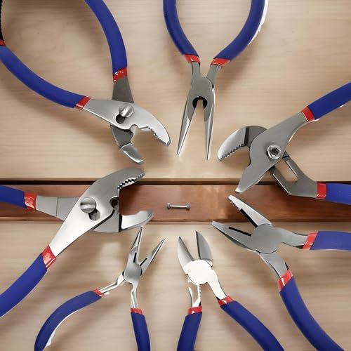 Conjunto de alicates, kit de set de alicates | Herramientas manuales Conjunto de 7,Alicates versátiles antideslizantes portátiles para taller de jardín Garage Automotive Construction Outdoor - imagen 2