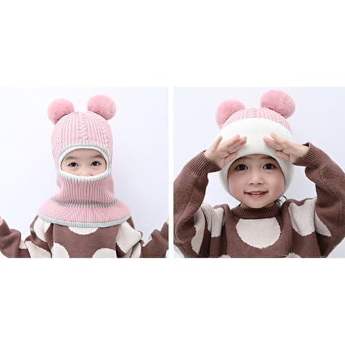 Cozy Kids Beanie Hat With Cute Ear Or Pompom Design, Windproof Full Knit Cap For Outdoor Cold Weather Wear3