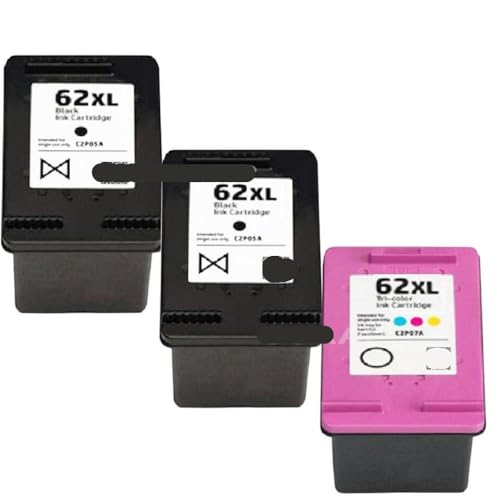 Cartouche d'encre rechargeable 62XL pour imprimante Envy 5540 5640 7640 pack de 3 consommables