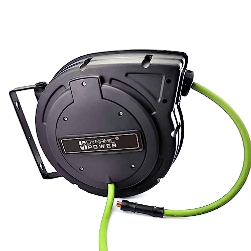 DP Dynamic Power Carretel de Mangueira de Compressor de Ar Retrátil Fechado de 3/8 Pol. X 50 Pés, Ma