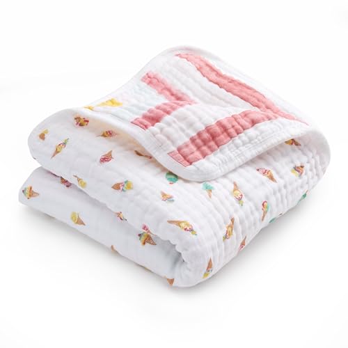 aden + anais essentials エイデンアンドアネイエッセンシャルズ ブランケット アイスクリーム オーガニック コットン 112cm×112cm 新生児 ダブルガーゼ BLADAEEMBC10033（Amazon）