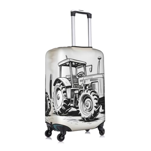 Cartoon Tractor 1 Tsa Approved Luggage Cover For 18-32 Inch Suitcases Scratch-Resistant Stretch Luggage Cover3