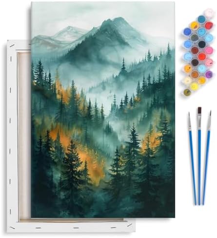 Amazon.com: Yezavesu Framed Paint by Numbers Kit for Adults Beginner ...