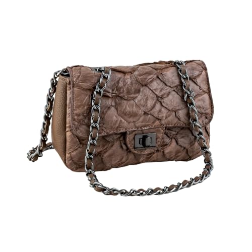 Bolsa Feminina Isla em Couro Legítimo de Pirarucu, Sustentável, Tamanho Único – Marca Sool (Fendi)