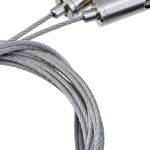 Image of Semetall 4Pcs 1.5mx1.5mm Stainless Steel Hanging Wire - Adjustable Heavy Duty 20kg for Pictures /Mirrors