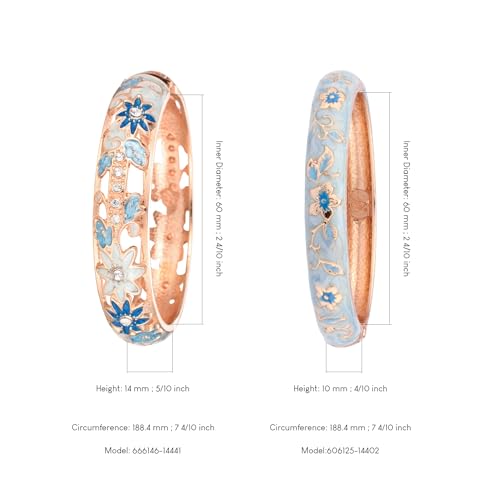 Image of UJOY Vintage Cloisonne Jewelry Handcrafted Bracelets Gorgeous Enameled Flower Plated Cuff Bangles Gifts 88A